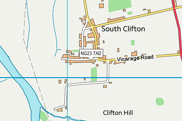 NG23 7AD map - OS VectorMap District (Ordnance Survey)