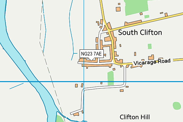 NG23 7AE map - OS VectorMap District (Ordnance Survey)