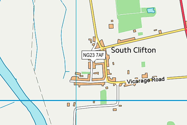 NG23 7AF map - OS VectorMap District (Ordnance Survey)