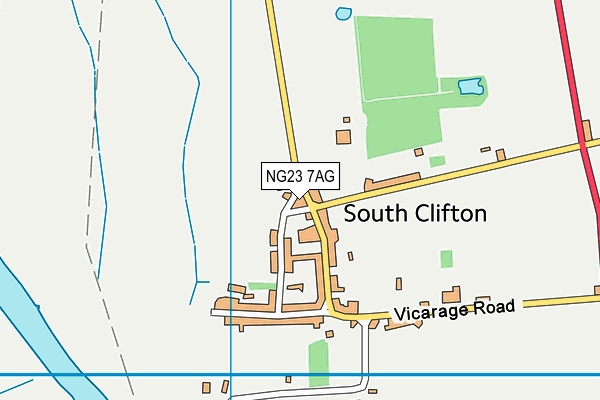 NG23 7AG map - OS VectorMap District (Ordnance Survey)