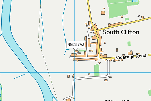 NG23 7AJ map - OS VectorMap District (Ordnance Survey)