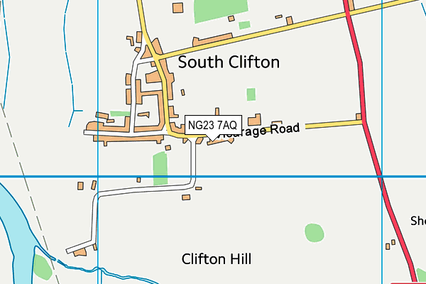 NG23 7AQ map - OS VectorMap District (Ordnance Survey)