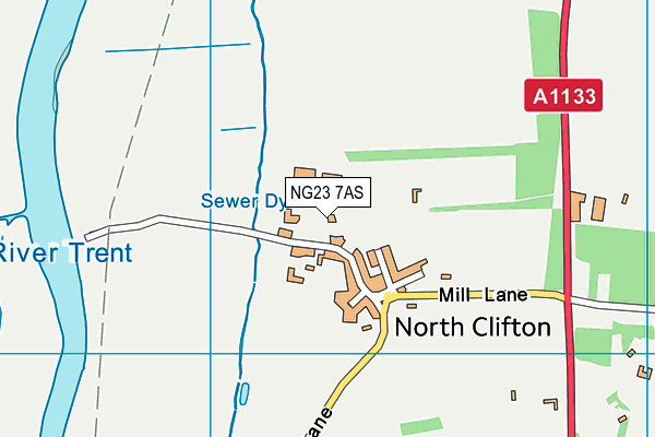 NG23 7AS map - OS VectorMap District (Ordnance Survey)