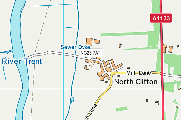 NG23 7AT map - OS VectorMap District (Ordnance Survey)