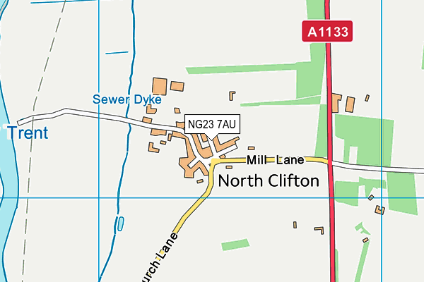 NG23 7AU map - OS VectorMap District (Ordnance Survey)