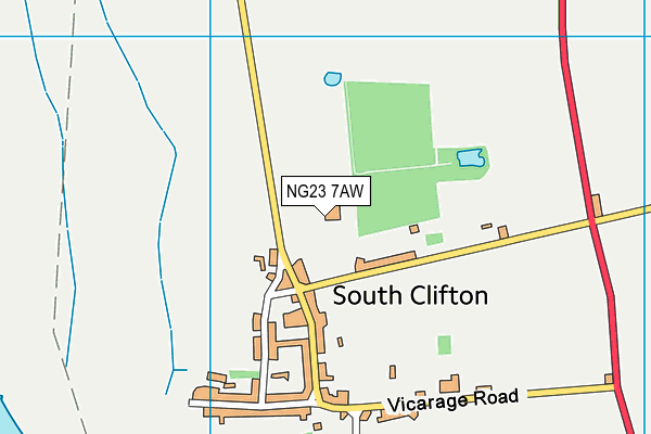 NG23 7AW map - OS VectorMap District (Ordnance Survey)