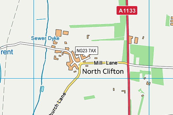 NG23 7AX map - OS VectorMap District (Ordnance Survey)