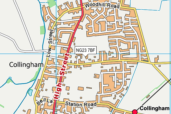 NG23 7BF map - OS VectorMap District (Ordnance Survey)