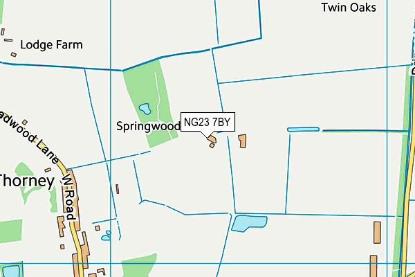 NG23 7BY map - OS VectorMap District (Ordnance Survey)