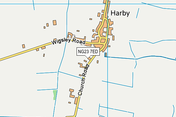 Harby Playing Field map (NG23 7ED) - OS VectorMap District (Ordnance Survey)