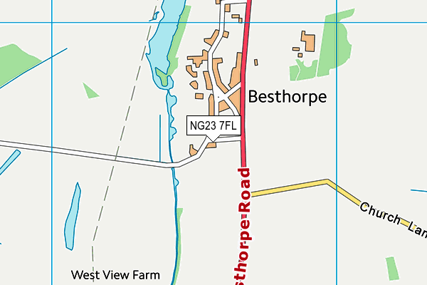 NG23 7FL map - OS VectorMap District (Ordnance Survey)