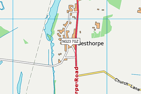 NG23 7GZ map - OS VectorMap District (Ordnance Survey)