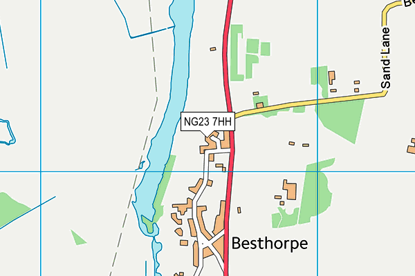 NG23 7HH map - OS VectorMap District (Ordnance Survey)