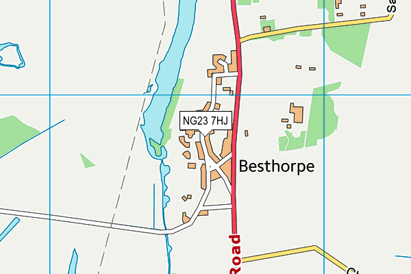 NG23 7HJ map - OS VectorMap District (Ordnance Survey)