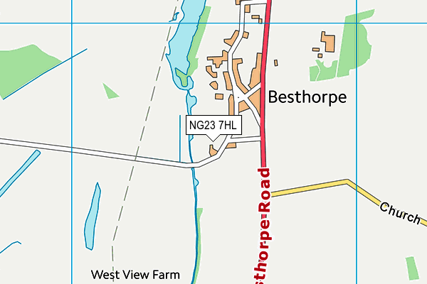 NG23 7HL map - OS VectorMap District (Ordnance Survey)