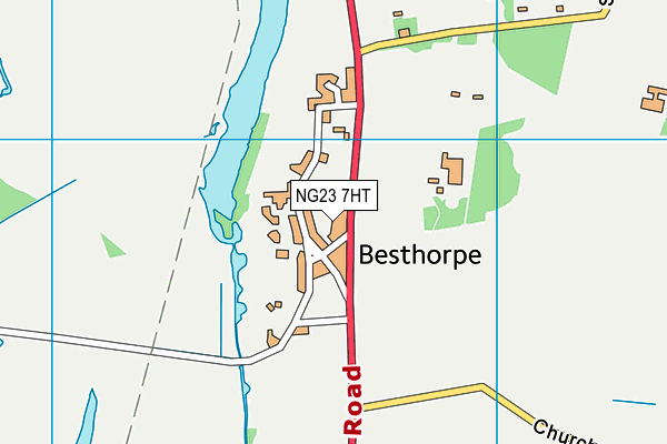 NG23 7HT map - OS VectorMap District (Ordnance Survey)