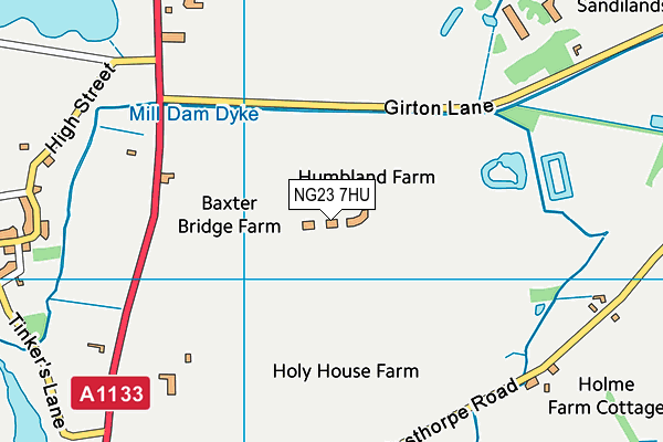 NG23 7HU map - OS VectorMap District (Ordnance Survey)