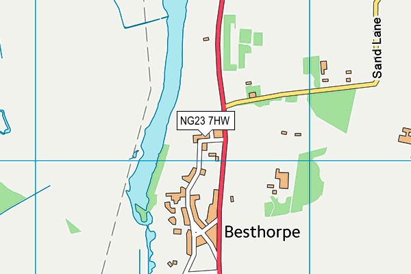 NG23 7HW map - OS VectorMap District (Ordnance Survey)