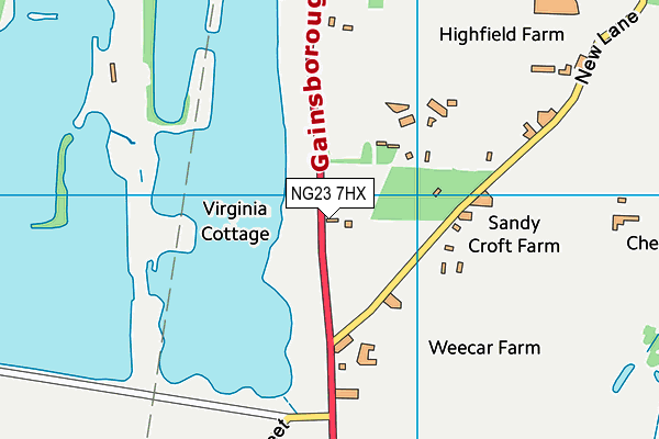 NG23 7HX map - OS VectorMap District (Ordnance Survey)