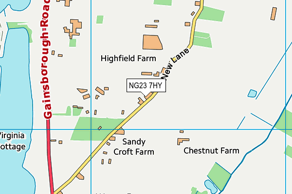 NG23 7HY map - OS VectorMap District (Ordnance Survey)