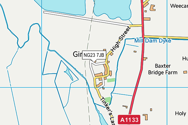 NG23 7JB map - OS VectorMap District (Ordnance Survey)