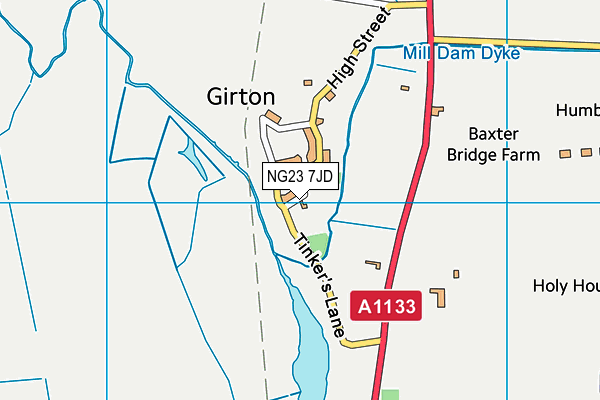 NG23 7JD map - OS VectorMap District (Ordnance Survey)