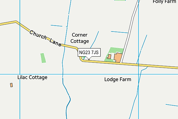 NG23 7JS map - OS VectorMap District (Ordnance Survey)