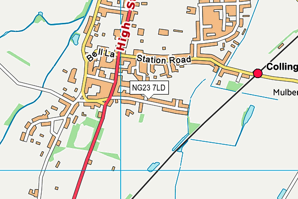 NG23 7LD map - OS VectorMap District (Ordnance Survey)