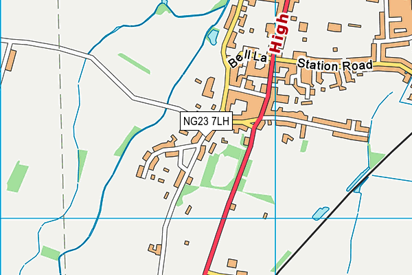 NG23 7LH map - OS VectorMap District (Ordnance Survey)