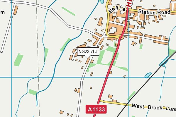 NG23 7LJ map - OS VectorMap District (Ordnance Survey)