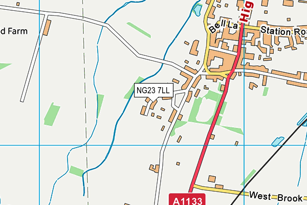 NG23 7LL map - OS VectorMap District (Ordnance Survey)