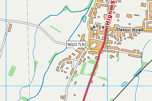NG23 7LN map - OS VectorMap District (Ordnance Survey)