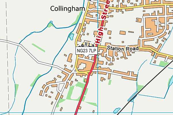 NG23 7LP map - OS VectorMap District (Ordnance Survey)