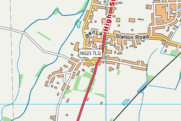 NG23 7LQ map - OS VectorMap District (Ordnance Survey)
