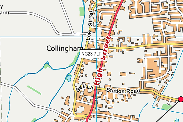 NG23 7LT map - OS VectorMap District (Ordnance Survey)