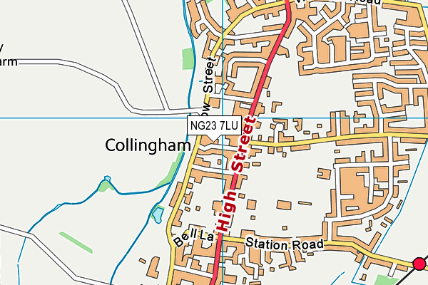 NG23 7LU map - OS VectorMap District (Ordnance Survey)