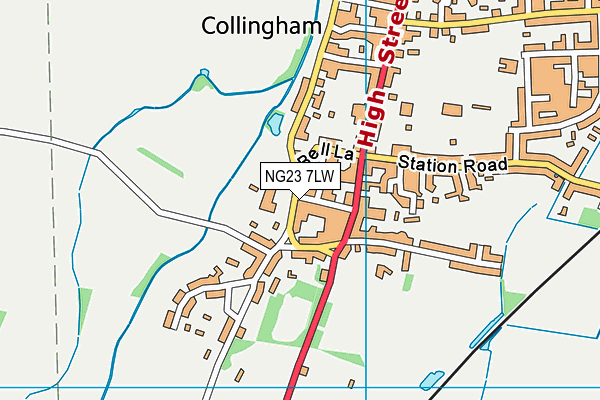 NG23 7LW map - OS VectorMap District (Ordnance Survey)