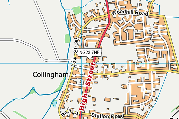 NG23 7NF map - OS VectorMap District (Ordnance Survey)