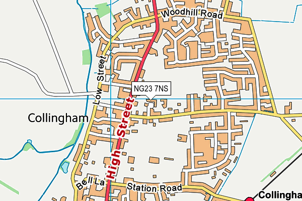 NG23 7NS map - OS VectorMap District (Ordnance Survey)