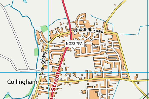 NG23 7PA map - OS VectorMap District (Ordnance Survey)