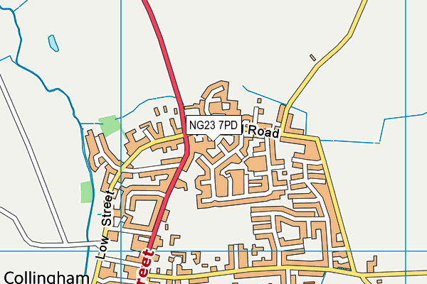 NG23 7PD map - OS VectorMap District (Ordnance Survey)