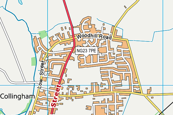 NG23 7PE map - OS VectorMap District (Ordnance Survey)