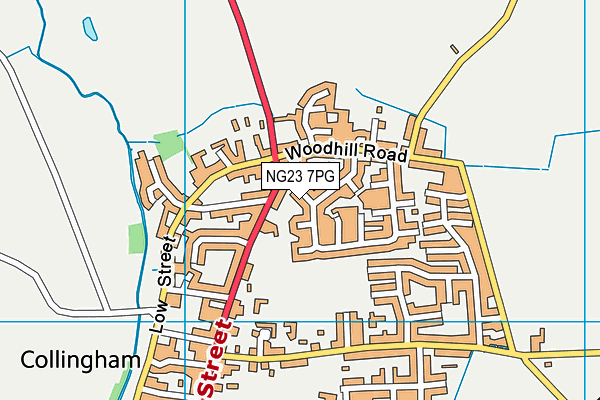 NG23 7PG map - OS VectorMap District (Ordnance Survey)