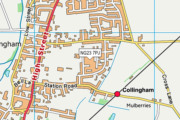 NG23 7PJ map - OS VectorMap District (Ordnance Survey)