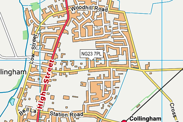 NG23 7PL map - OS VectorMap District (Ordnance Survey)