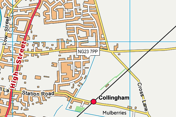 NG23 7PP map - OS VectorMap District (Ordnance Survey)