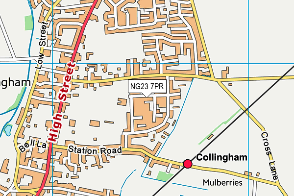 NG23 7PR map - OS VectorMap District (Ordnance Survey)