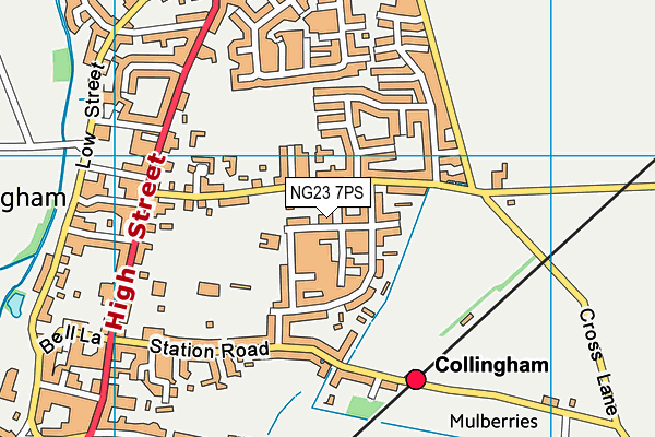 NG23 7PS map - OS VectorMap District (Ordnance Survey)