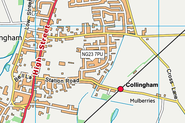 NG23 7PU map - OS VectorMap District (Ordnance Survey)