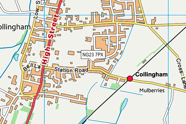 NG23 7PX map - OS VectorMap District (Ordnance Survey)